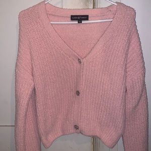 Cropped Pink Cardigan